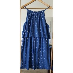 Loft silver polka blue dress